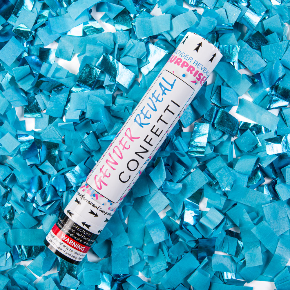 12" Blue Gender Reveal Confetti Cannon