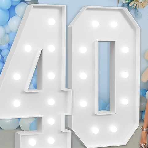 Rental Cardboard Marquee number 40th ft LED
