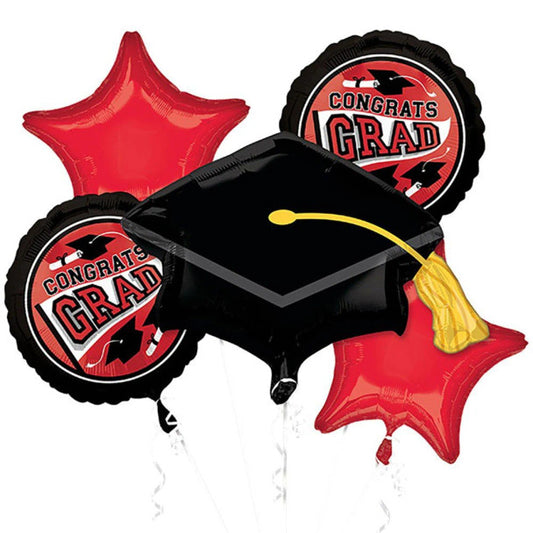 Bouquet Graduation Balloons Red-Black