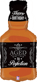 34" "Aged to Perfection" Whiskey Bottle Balloon