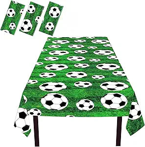 Soccer Ball Tablecloth  Plastic Table Cover