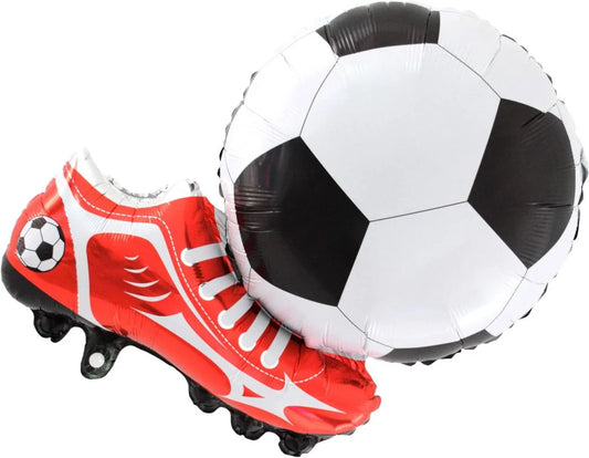 Red Cleats Kicking Soccer Ball Balloon